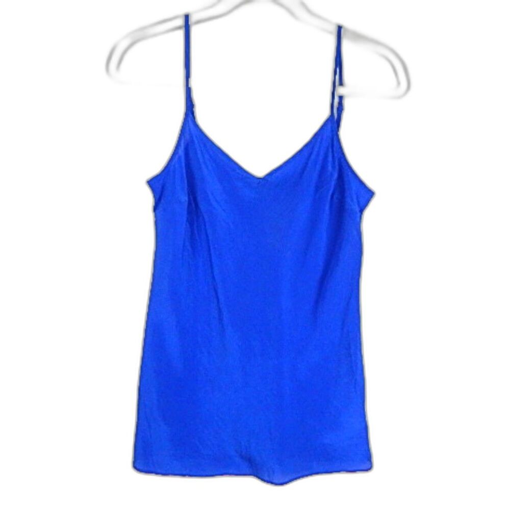 J.Crew 100% Pure Silk Cami Top XS Cobalt Royal Blue Quiet Luxury Old Money Style